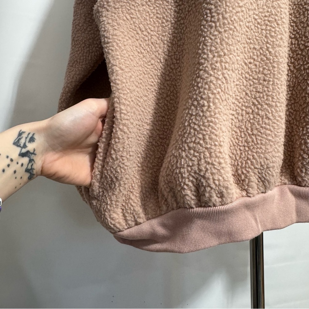 Madewell β’ Roseann (Re)sourced Sherpa Popover Oversized Fleece Pale Pink S NWT - Picture 6 of 8